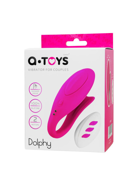Вибратор для пар A-Toys by TOYFA Dolphy, силикон, розовый, 9,6 см