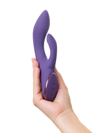 Виброкролик с функцией Come-Hither JOS Fingie, силикон, фиолетовый, 21,6 см