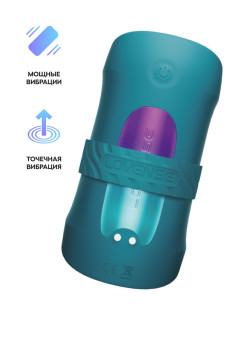 Вибромастурбатор с осцилляцией LOVENSE Gush 2, силикон, бирюзовый