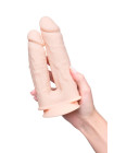 Вибратор для двойного проникновения RealStick Silicone Jason M, сайлекспан, телесный, 18,5 см