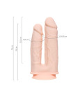 Вибратор для двойного проникновения RealStick Silicone Jason M, сайлекспан, телесный, 18,5 см