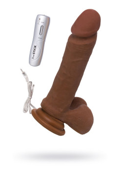 Реалистичный вибратор RealStick Elite Mulatto, коричневый, 16 см