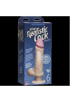 Вибромассажер реалистик на присоске DJ Doc Johnson, c вибрацией, длина 21.59 см, диаметр 4.32 см