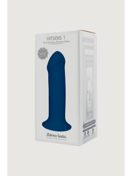 Дилдо на присоске с двойной плотностью Hitsens S01 Blue ADRIEN LASTIC DILDO DUAL DENSITY