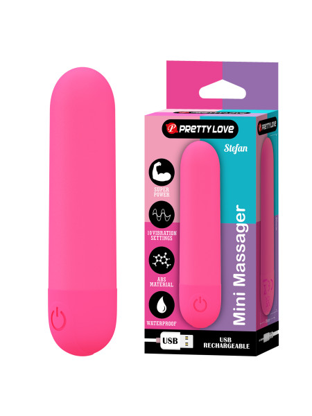 Вибропуля Stefan, розовая Pretty Love, c вибрацией, длина 8.00 см, диаметр 1.80 см