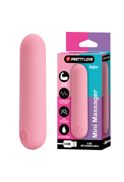 Вибропуля Stefan, нежно-розовая Pretty Love, c вибрацией, длина 8.00 см, диаметр 1.80 см 