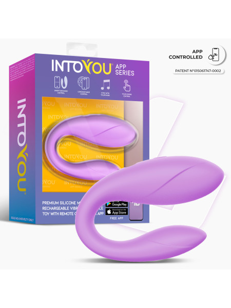 Интерактивный вибромассажёр для пар Couple Toy Lavender IntoYou, c вибрацией, длина 9.20 см, диаметр 3.30 см