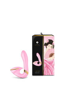 SOYO Вибростимулятор для клитора и зоны G с двумя независимыми моторами, нежно-розовый SHUNGA, c вибрацией, длина 17.00 см, диаметр 3.70 см 