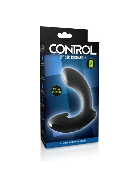 Массажер простаты Sir Richard's Control Ultimate Silicone P-Spot Massager Pipedream, c вибрацией, длина 10.10 см, диаметр 2.50 см