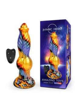 ВИБРОМАССАЖЁР L рабочей части 140 мм D 52 мм, дистанционный пульт, 7 режимов возвратно-поступательных движений, 7 режимов вибрации