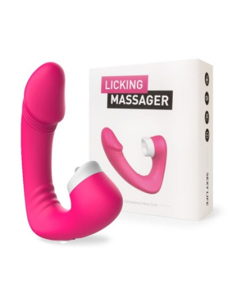 ВИБРОМАССАЖЁР L рабочей части 110 мм D 34 мм, 9 режимов вибрации, 3 режима движения язычка