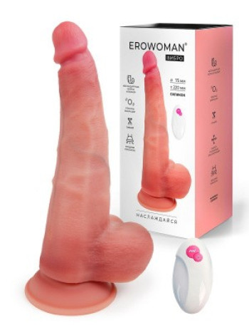 ВИБРОМАССАЖЁР L 300 мм D 75 мм, вес 1120 г, 10 режимов вибрации, дистанционный пульт