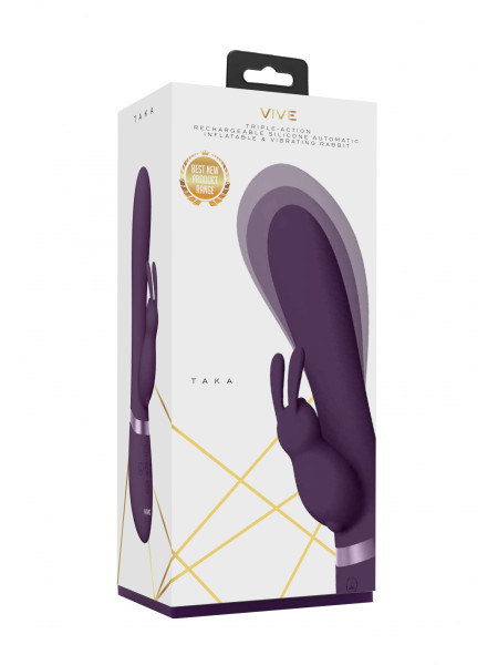 Вибромассажер Taka - Purple VIVE имеет кнопку мгновенного оргазма
