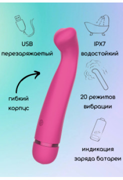 Перезаряжаемый вибратор Fantasy Raffi Pink Количество режимов: 20