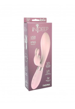 ПЕРЕЗАРЯЖАЕМЫЙ ВИБРАТОР INDEEP PRO THEONA PINK 10 уникальных режимов вибрации