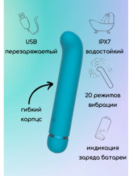 ПЕРЕЗАРЯЖАЕМЫЙ ВИБРАТОР FANTASY FLAMIE BLUE 20 режимов вибрации