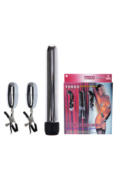 Набор Turbo NippleClamps вибромассажер, зажимы на соски с виброяйцами Baile, c вибрацией, длина 17.00 см, диаметр 2.70 см
