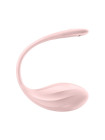 Виброяйцо Satisfyer Ribbed Petal Connect App с пультом ДУ, розовое, 7,8 см