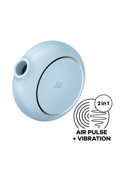 Вакуумный стимулятор клитора с вибрацией Satisfyer Pro To Go 3, голубой, 8,5 см
