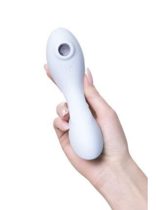 ВАКУУМНЫЙ СТИМУЛЯТОР КЛИТОРА SATISFYER CURVY TRINITY 5+, ГОЛУБОЙ Satisfyer Connect