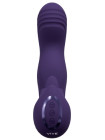 Вибромассажер Yumi с тремя моторами для точки G и мерцающим стимулятором язычка (фиолетовый)