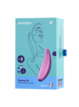 Вакуум-волновой бесконтактный стимулятор клитора Satisfyer Curvy 3+, управление от смартфона