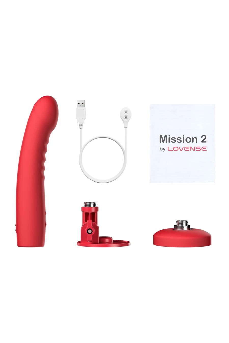 Вибратор LOVENSE Mission 2 с креплением, красный