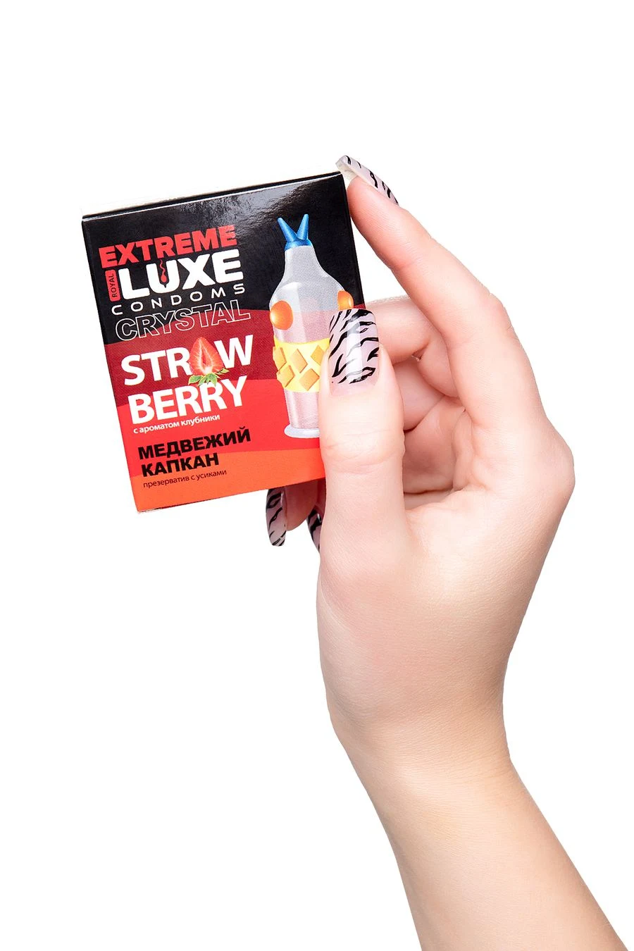 Презерватив Luxe Extreme Медвежий Капкан, клубника, 1 шт.