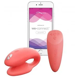 Вибратор We-Vibe Chorus для пар, коралловый, в комплекте батарейка для пульта