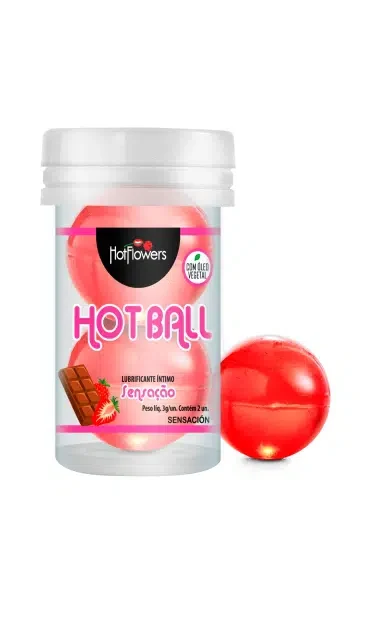 Лубрикант AROMATIC HOT BALL на масляной основе в виде двух шариков с ароматом клубники и шампанского