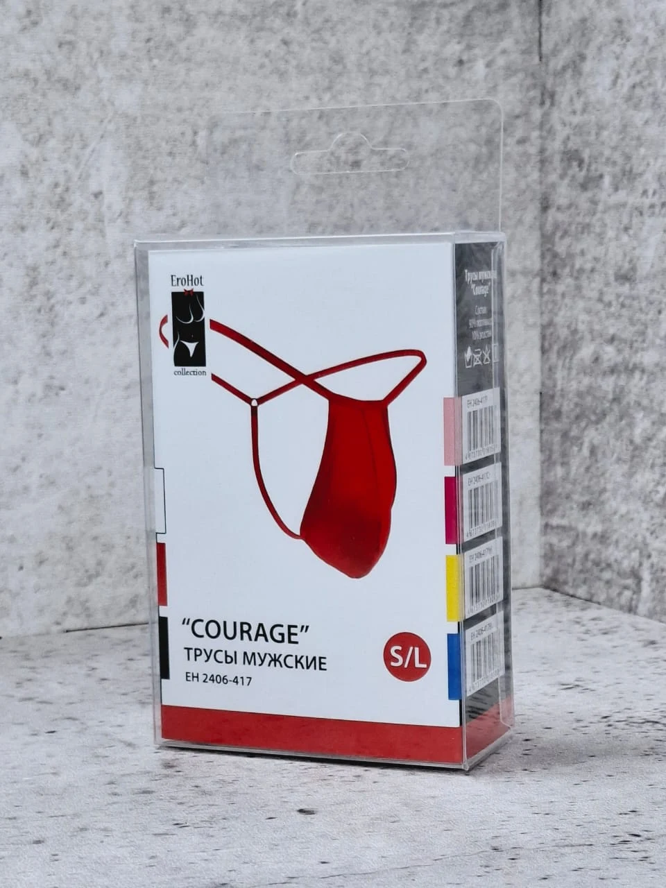 Трусы стринги мужские "Courage" красные S\L