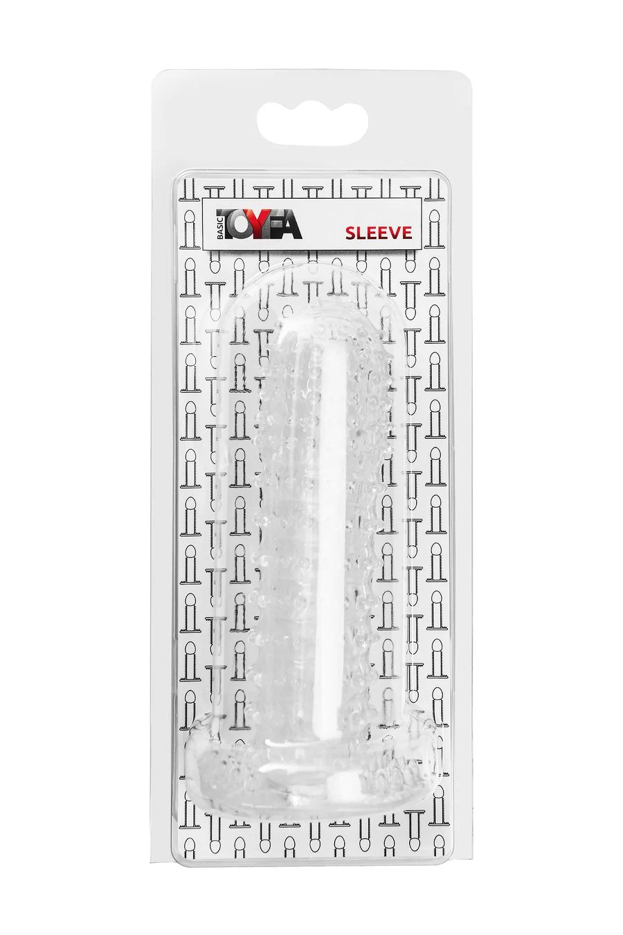 Насадка на пенис рельефная TOYFA Basic, TPE, прозрачный, 12 см