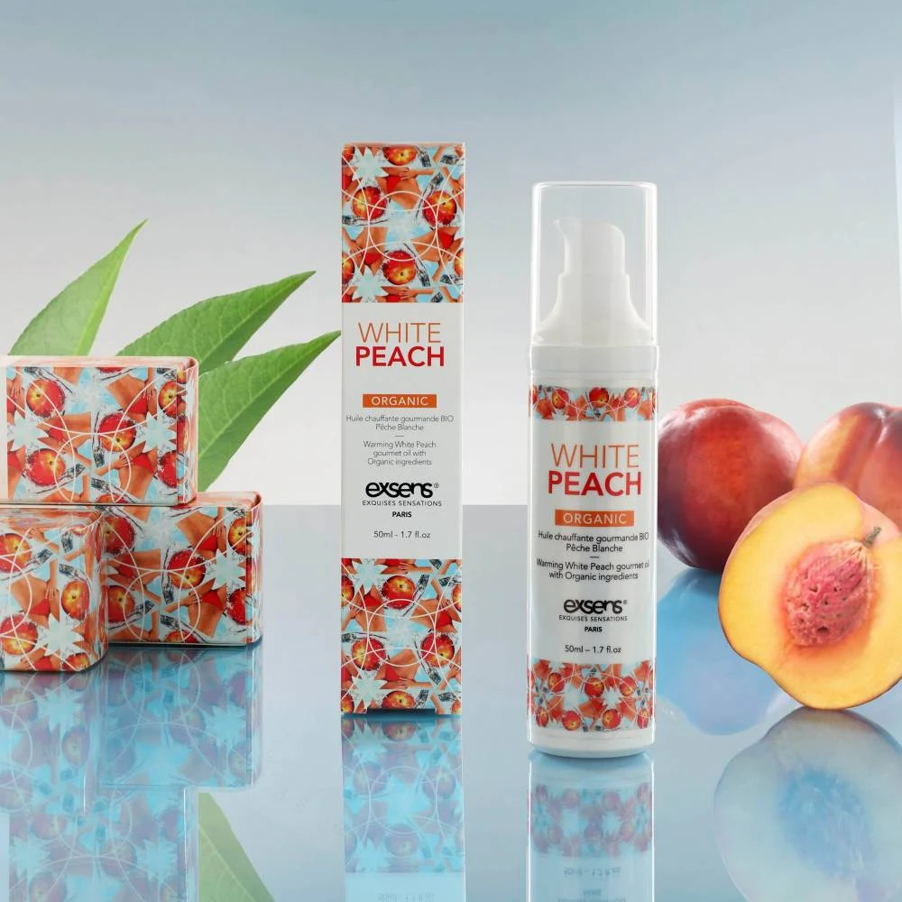 Разогревающее массажное масло Gourmet с органическими ингредиентами WHITE PEACH ORGANIC (Белый персик)