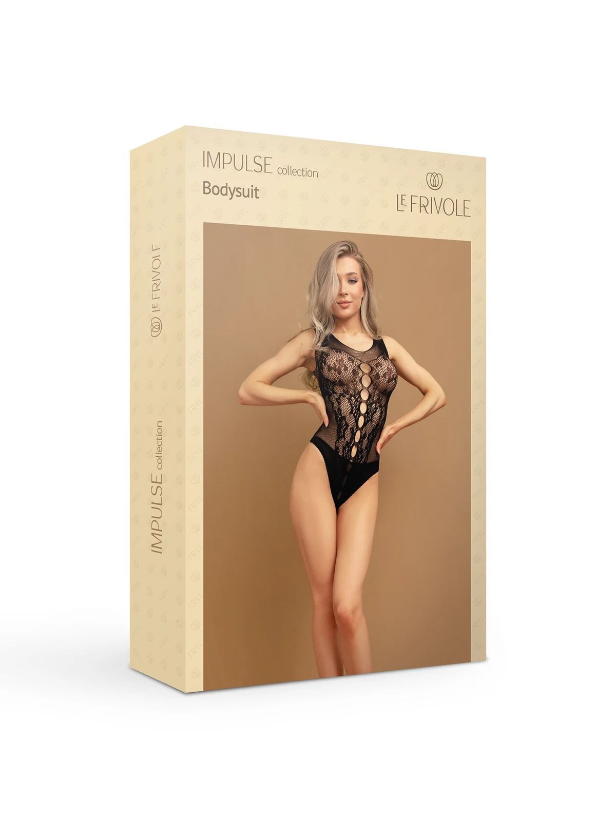 Боди с вырезами на животе и кружевом черного цвета (IMPULSE) s-xxl