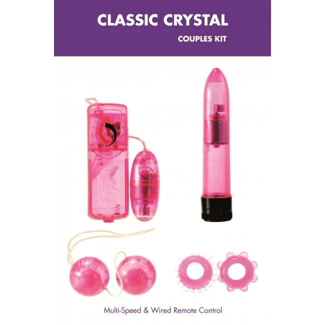 Розовый вибронабор Classic Crystal Couples
