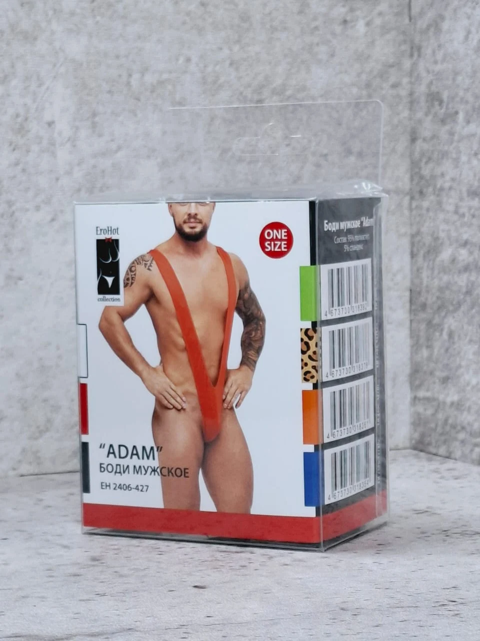 Боди мужское эротическое "Adam" красное