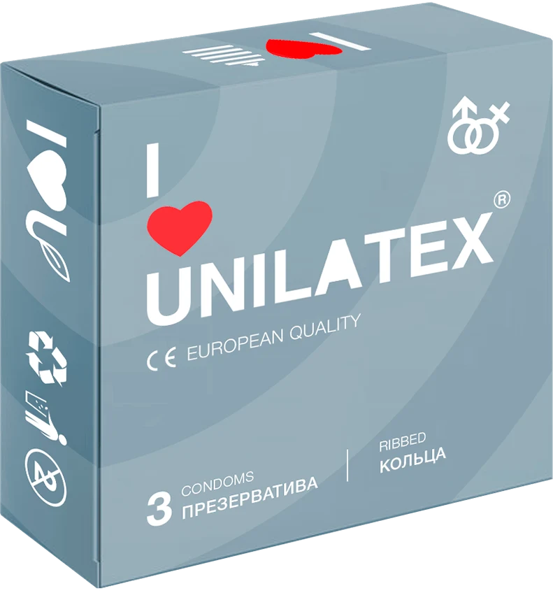 Презервативы Unilatex Ribbed 3 шт 3018Un