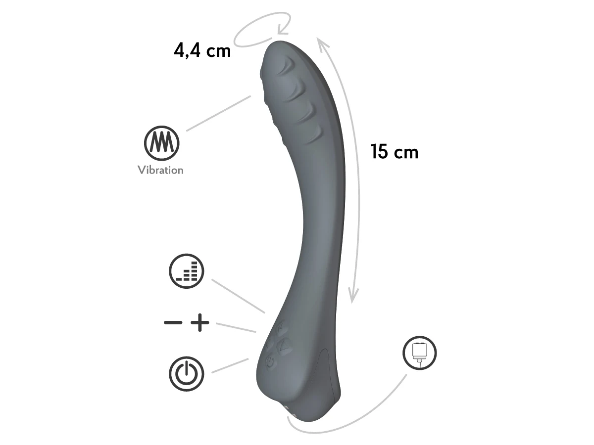 Вибратор точки G  Apus, цвет графитовый (INFINITE) (One Size)