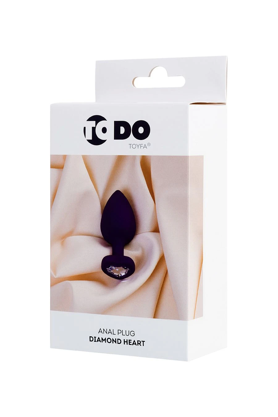 Анальная втулка ToDo by Toyfa Diamond Heart, силикон, фиолетовый, 7 см, Ø 2,8 см