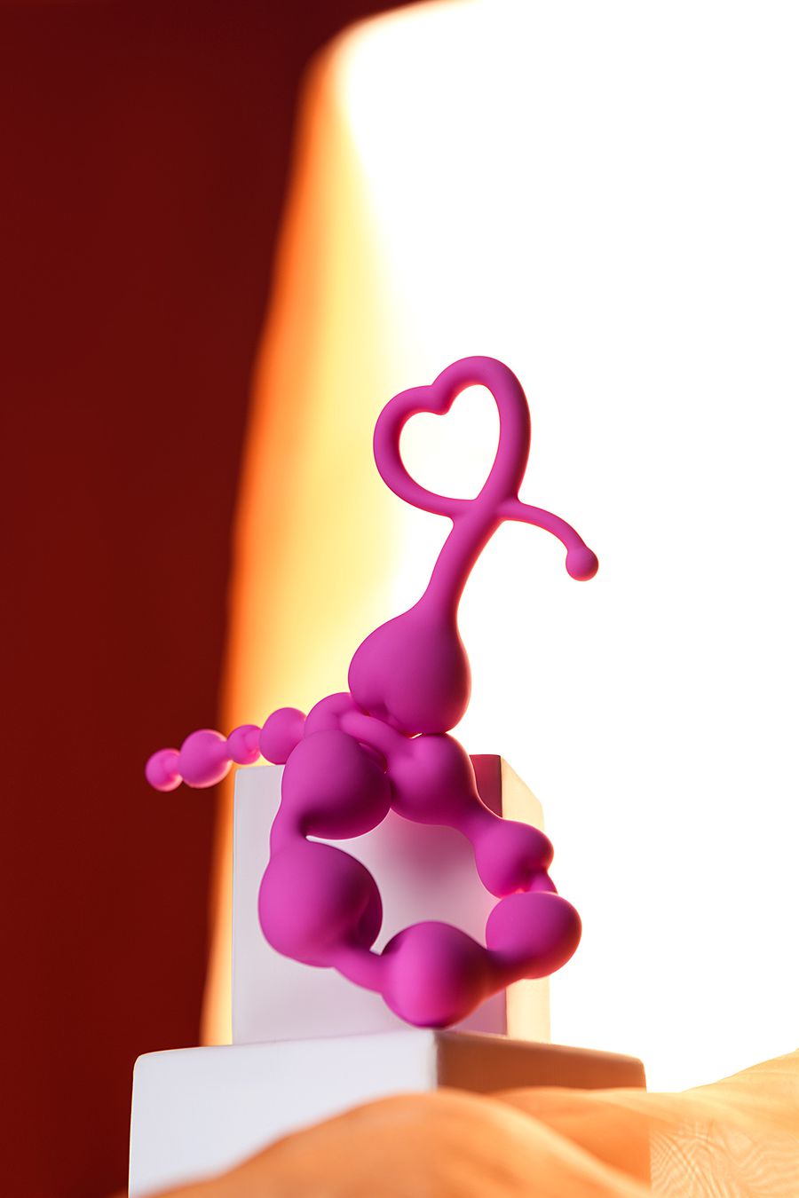 Анальная цепочка ToDo by Toyfa Long Sweety, силикон, розовый, 34 см, Ø 2,7 см