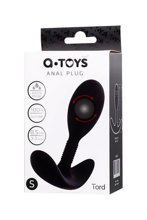 Анальная втулка A-Toys by TOYFA Tord S, силикон, черный, 8,5 см