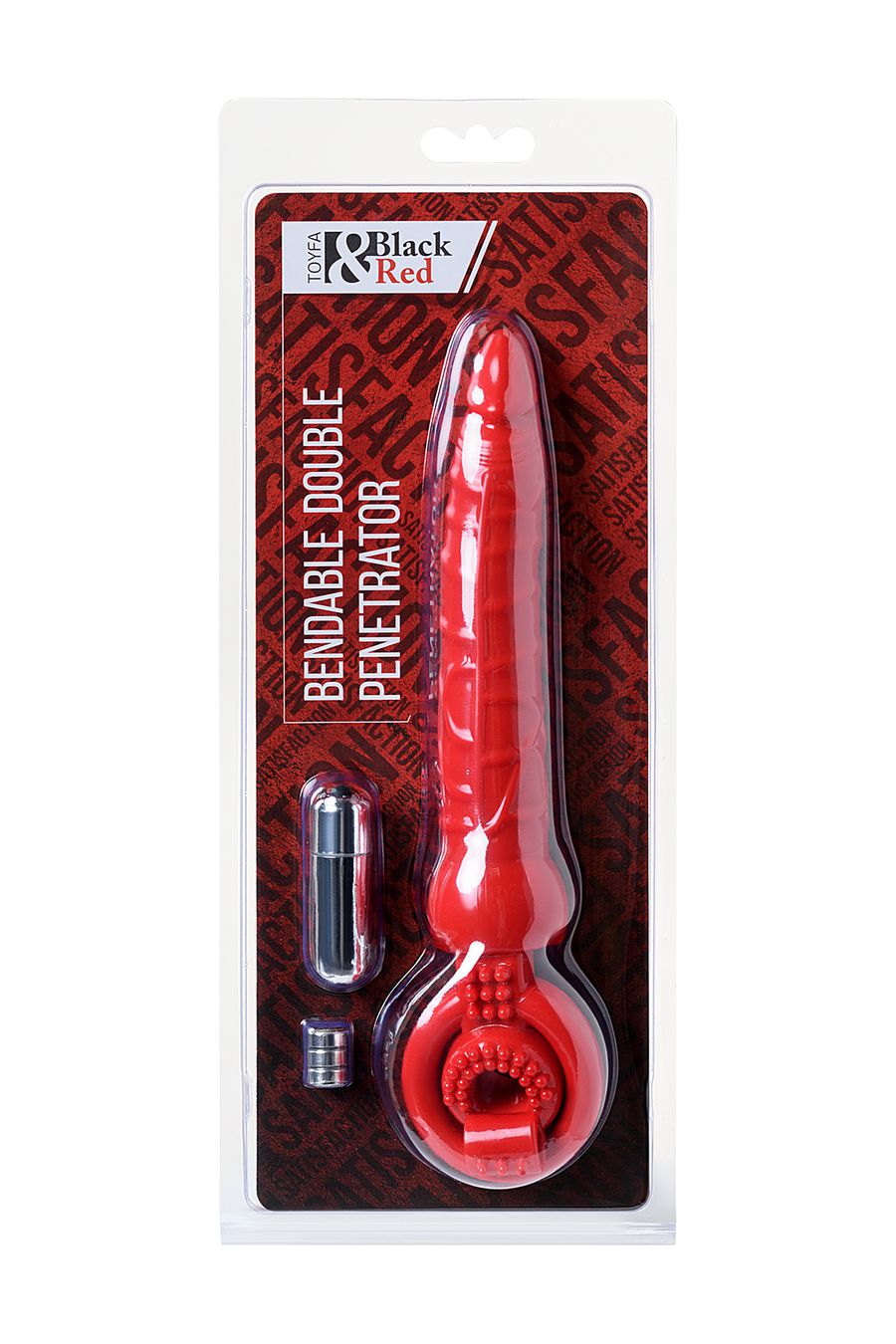Насадка на пенис Black&amp;Red by TOYFA с вибрацией, PVC, красный, 24 см
