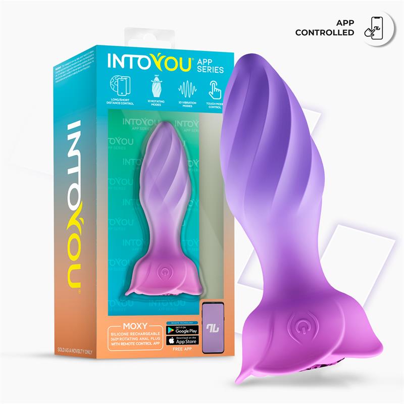 Интерактивная анальная вибропробка с вращением Moxy IntoYou, c вибрацией, длина 11.50 см, диаметр 3.50 см