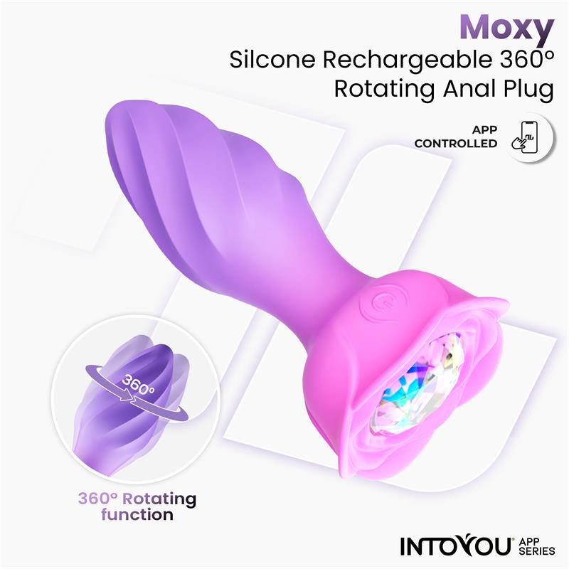 Интерактивная анальная вибропробка с вращением Moxy IntoYou, c вибрацией, длина 11.50 см, диаметр 3.50 см