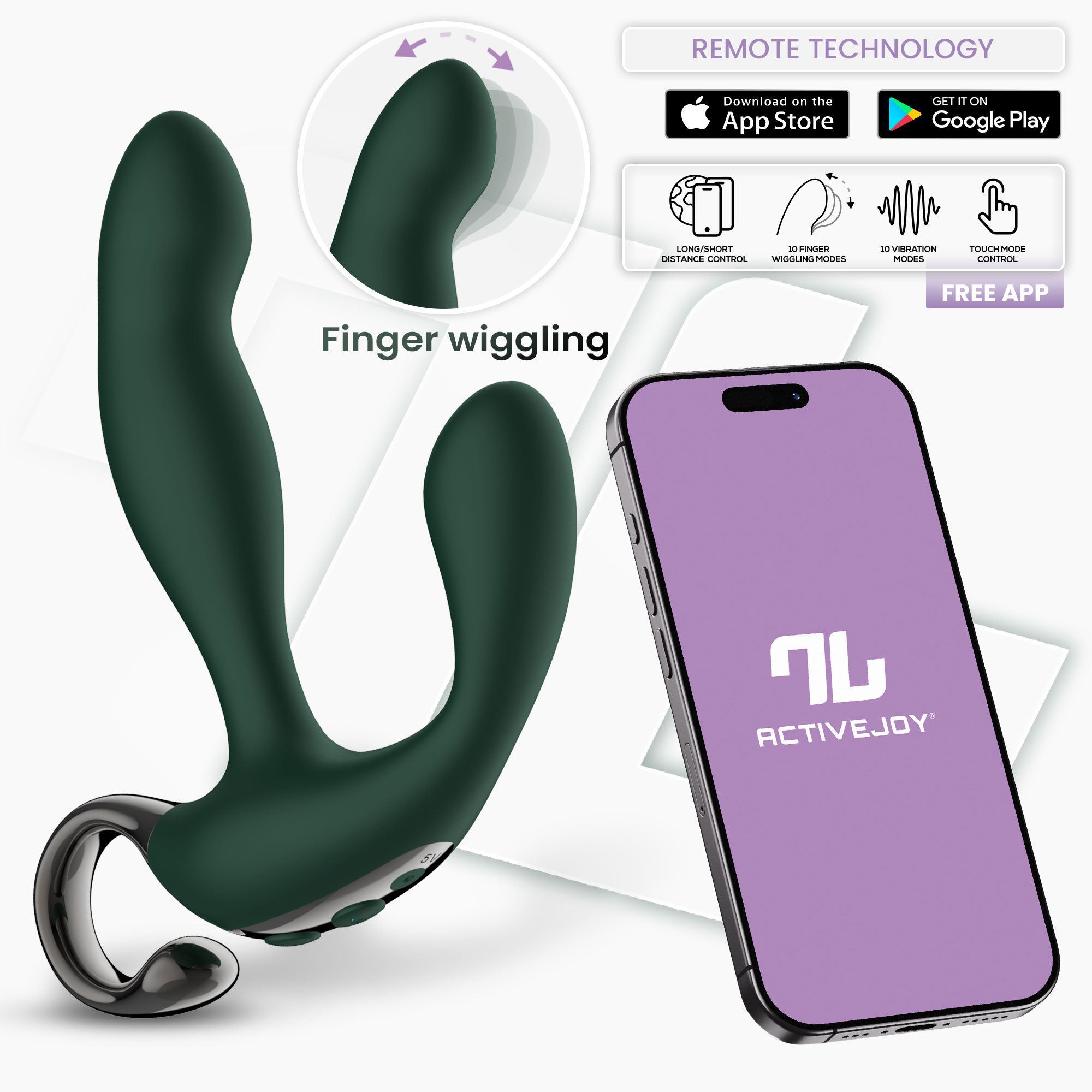 Вибромассажёр простаты Greeny IntoYou, c вибрацией, длина 12.80 см, диаметр 2.50 см