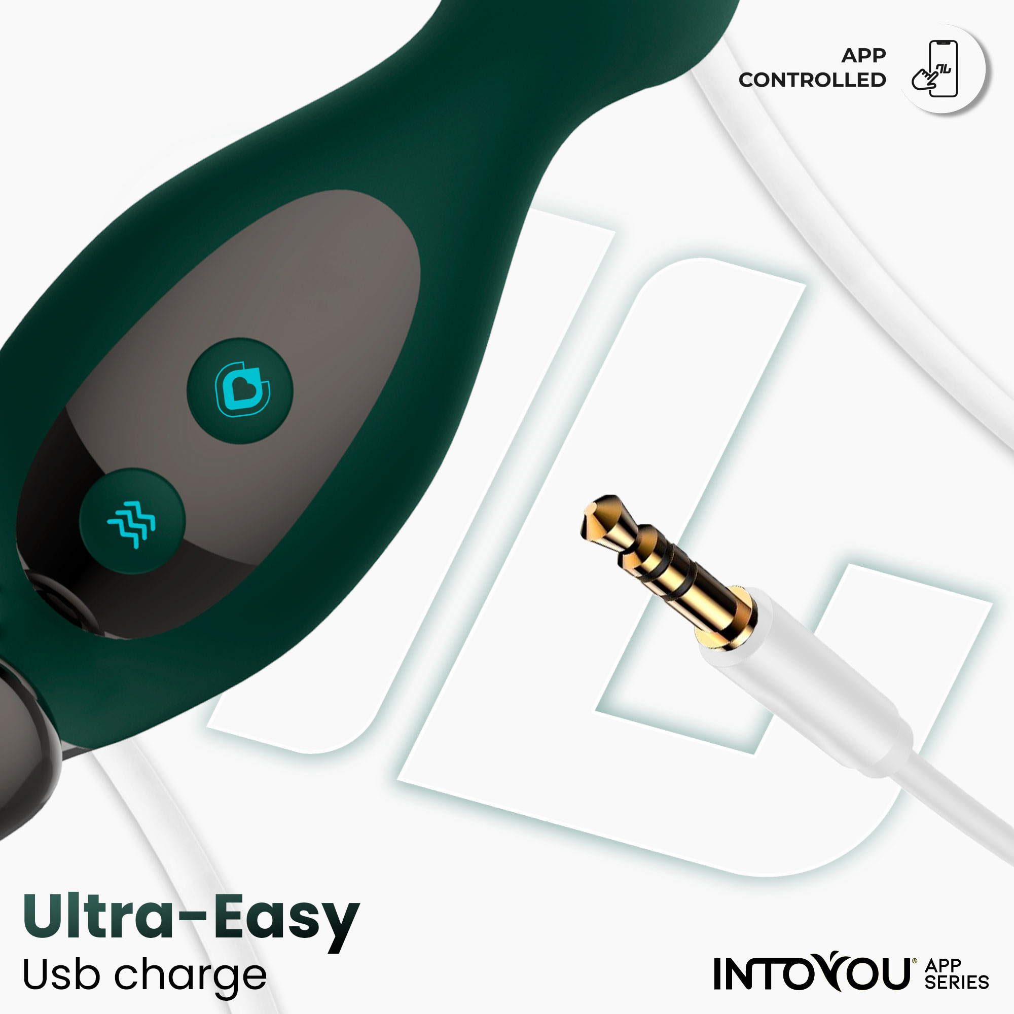 Вибромассажёр простаты Greeny IntoYou, c вибрацией, длина 12.80 см, диаметр 2.50 см
