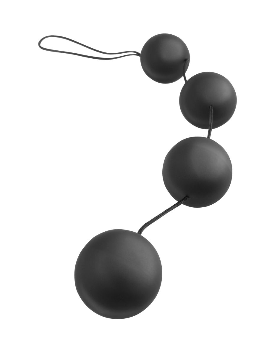 Анальная цепочка из 4 шариков из силикона Deluxe Vibro Balls Pipedream, диаметр 3.20 см