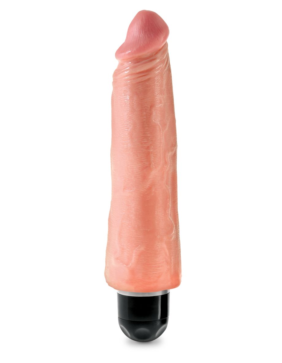 Вибромассажер реалистик телесный King Cock 8 Vibrating Stiffy - Flesh Pipedream, c вибрацией, длина 24.80 см, диаметр 5.70 см