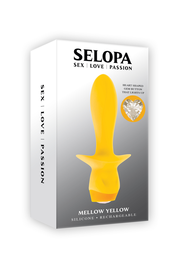 Анальная вибропробка Mellow Yellow Evolved, c вибрацией, длина 13.49 см, диаметр 3.05 см