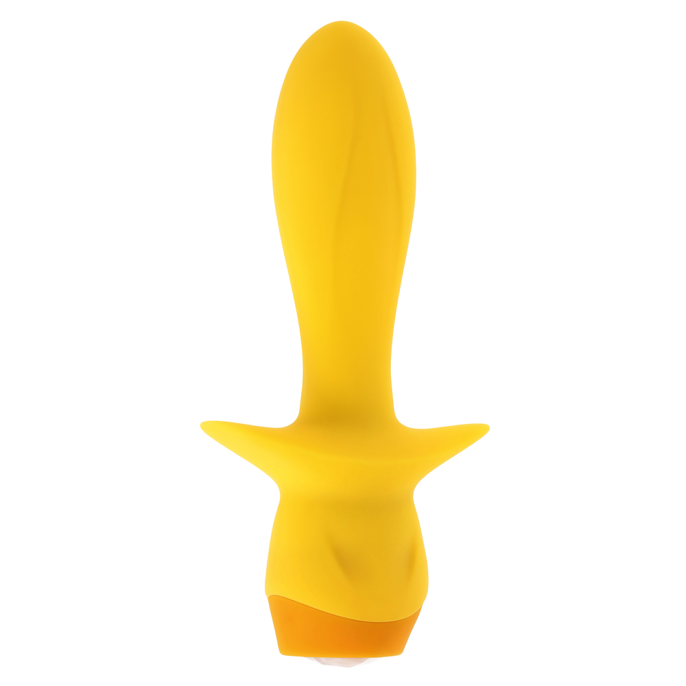 Анальная вибропробка Mellow Yellow Evolved, c вибрацией, длина 13.49 см, диаметр 3.05 см